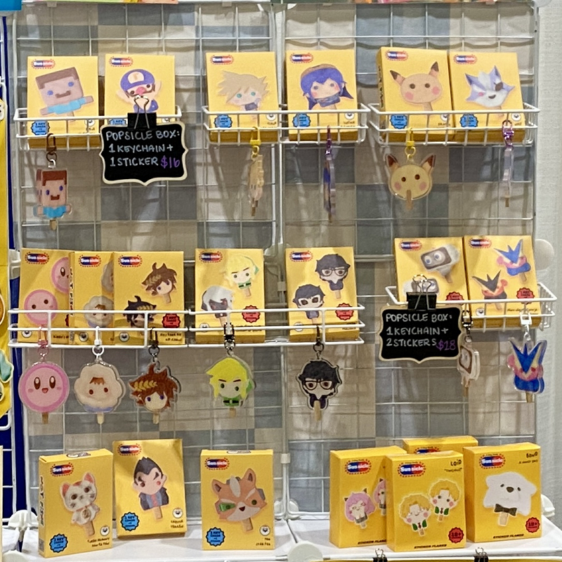 Branded signage and popsicle box packaging