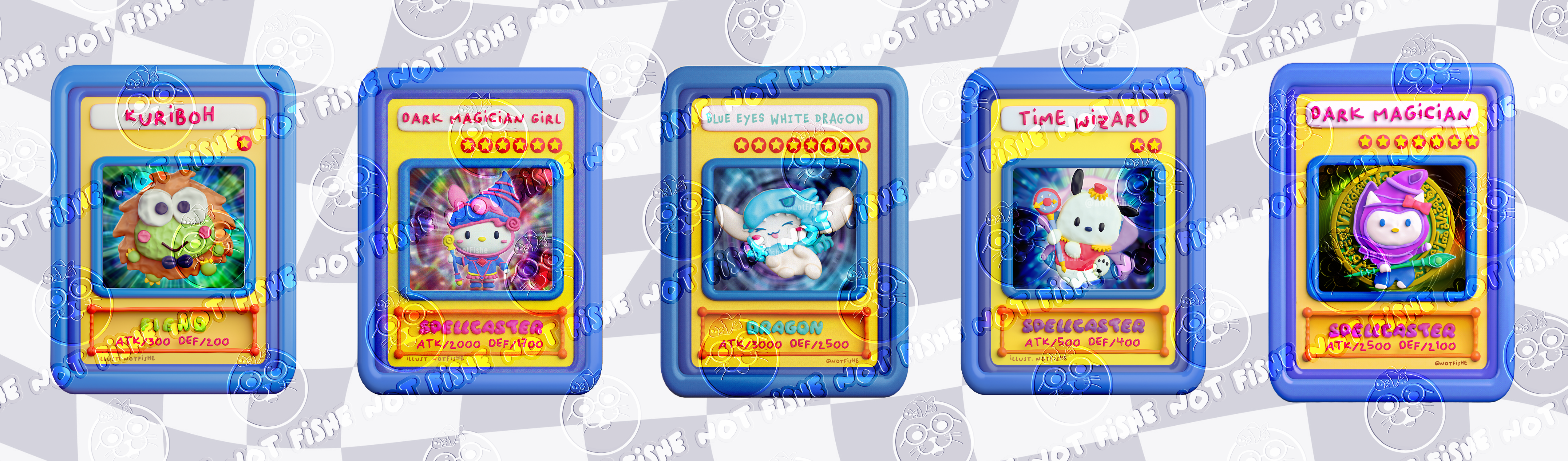 Five gold foil slab cards in acrylic cases